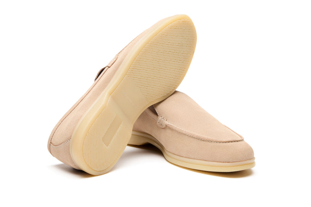 Yacht Loafers in Beige Suede